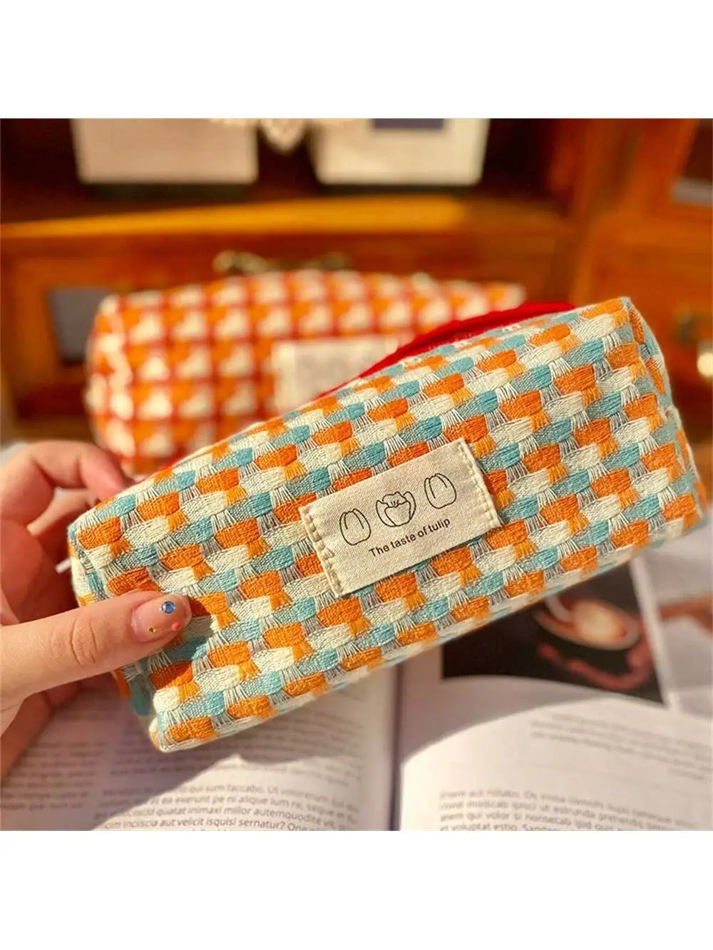 Large Capacity Pencil Case Handheld Pouch | Stationery & Cosmetics Pencil Case Pouch Qme