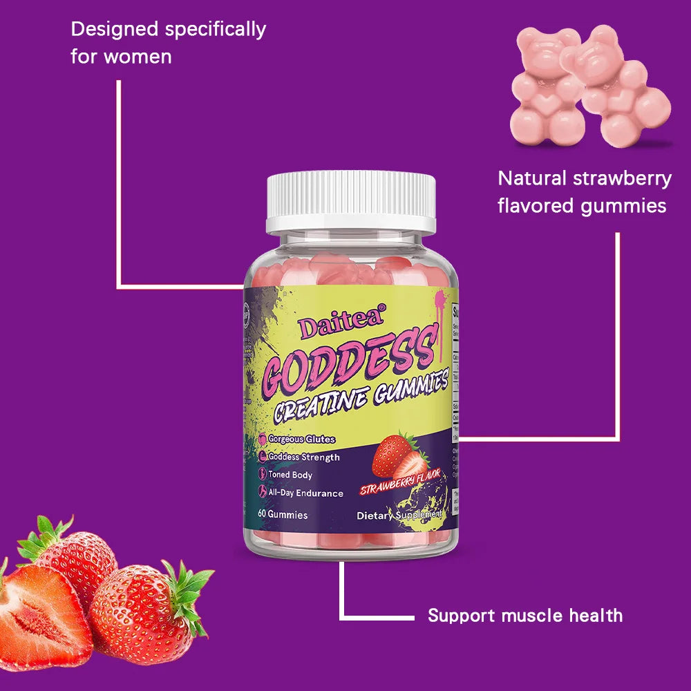 ZENVITALIZE Creatine Monohydrate Gummies – 60ct | Made in USA Creatine Supplement Qst