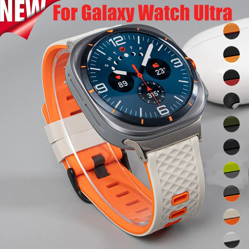 Silicone Sport Band for Samsung Galaxy Watch Ultra 2 – 10 Colors Silicone Watch Band Qme