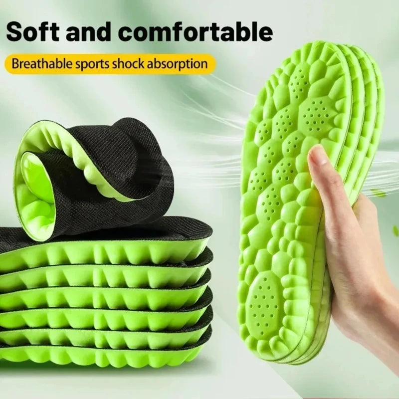 4D Cloud Sports Insoles – Breathable PU Cushion for Men & Women Sports Insoles Qst