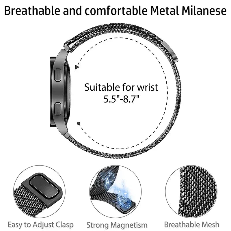Milanese Loop Band for Redmi Watch 5 4 & Mi Band 8 Pro 9 Smartwatch Band Qme