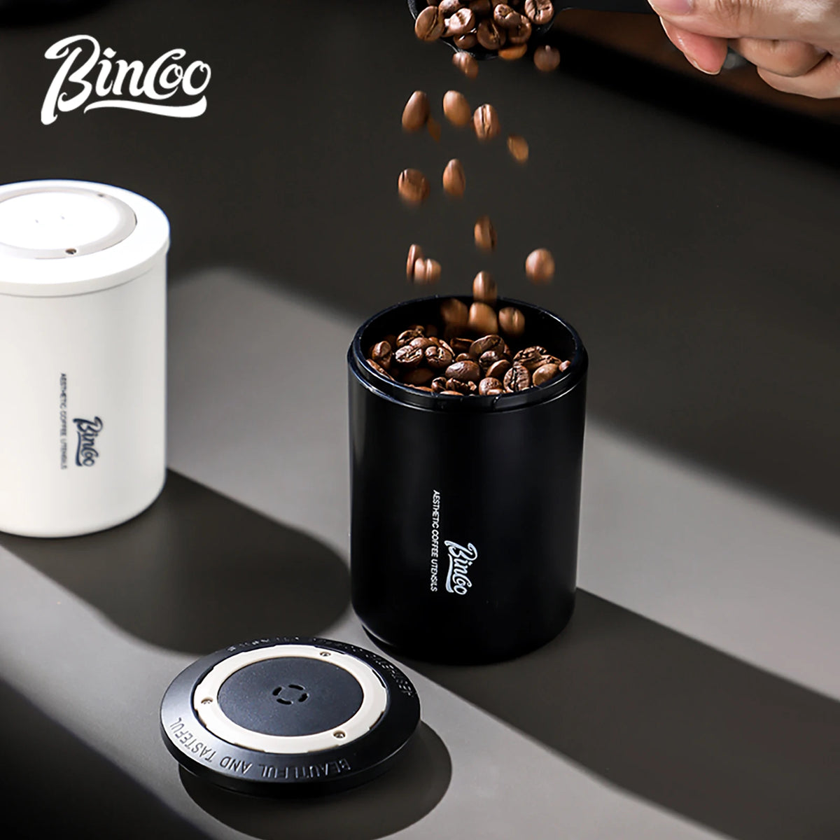 Bincoo Mini Airtight Coffee Bean Storage Jar – Travel Tin Coffee Storage Jar Qst
