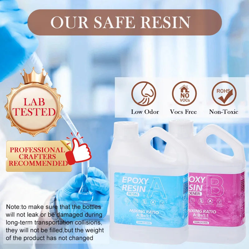 Crystal Clear Epoxy Resin Kit – Bubble-Free, Anti-Yellowing Casting Epoxy Resin Qme