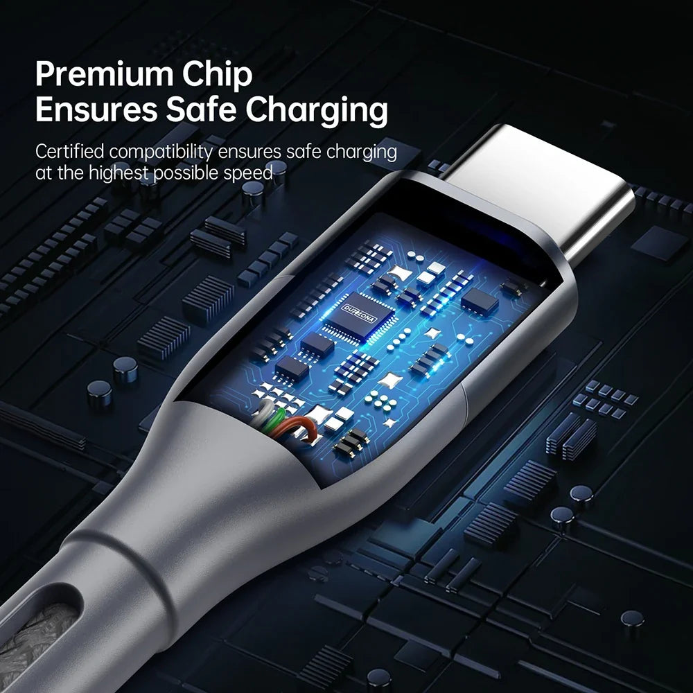 USB-C 65W PD Fast Charging Cable 1m 2m 3m – Braided USB-C Charging Cable Qme