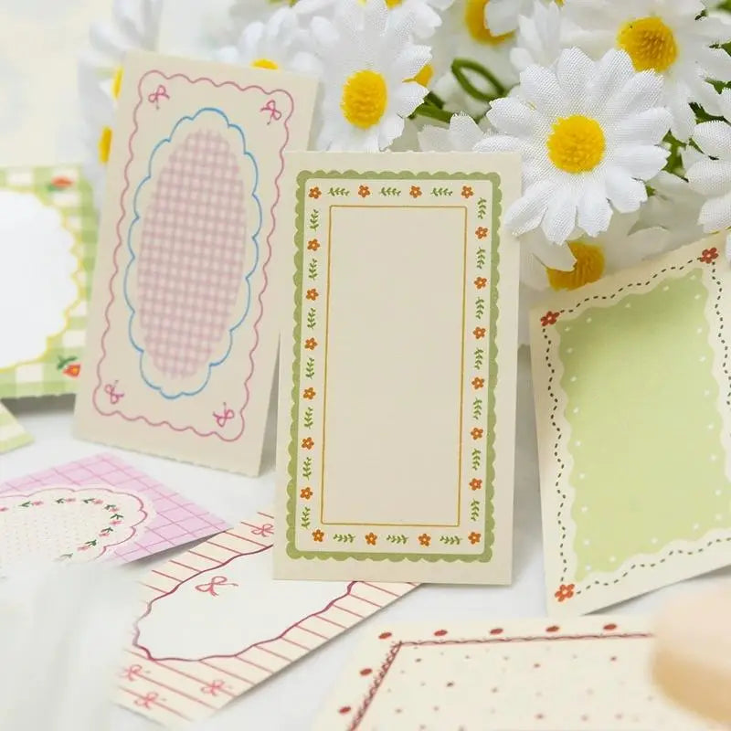 Vintage Border Note Stickers – Tear-Resistant DIY Scrapbooking Decorative Craft Stickers Qme