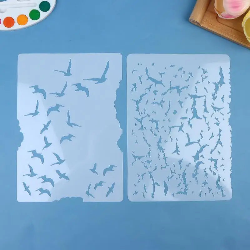 Reusable Bird Pattern Stencil for Scrapbooking & Card Making Craft Stencil Qme
