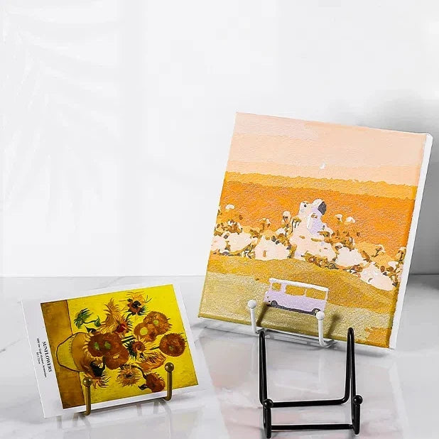Iron Easel Stand for Photo Frames, Ceramic Discs & Albums Display Easel Stand Qme