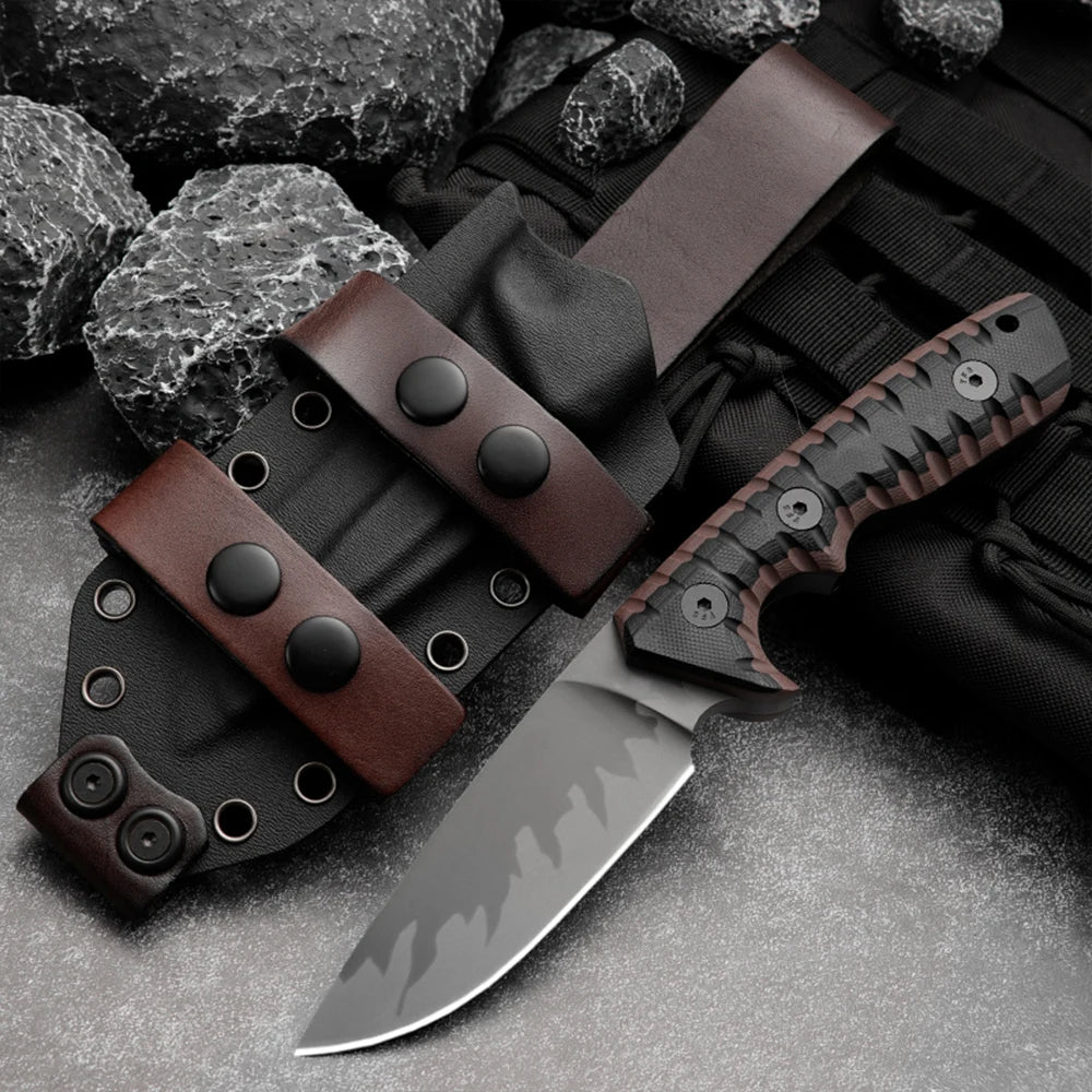 Fixed Blade Camping Knife – High-Hardness Steel with Sheath Fixed Blade Knife Qst m27