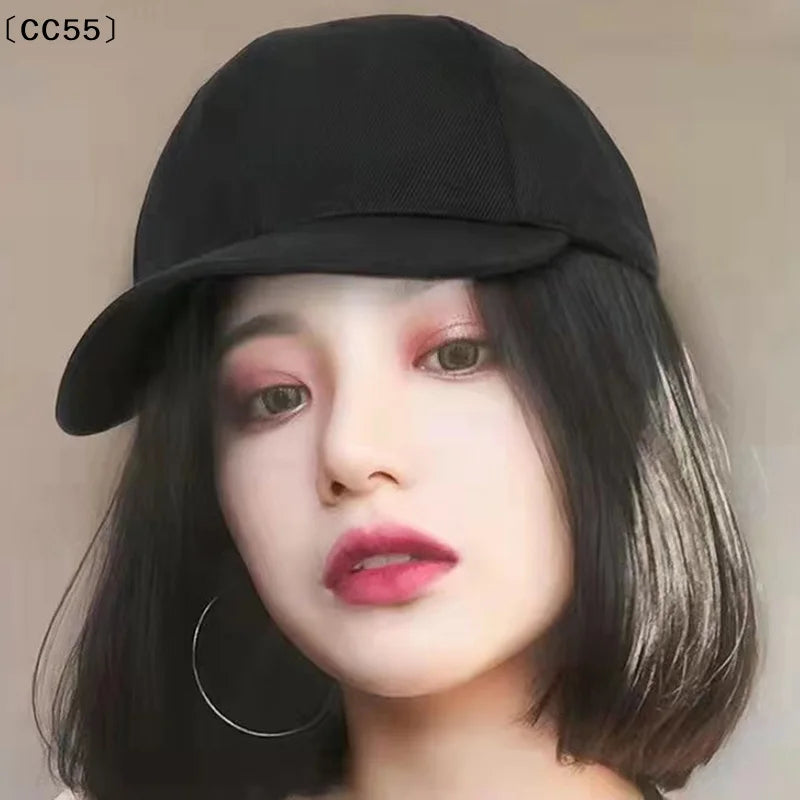 Bob Wig Baseball Cap – Synthetic Hair Hat, Adjustable Fit Wig Baseball Cap Qst