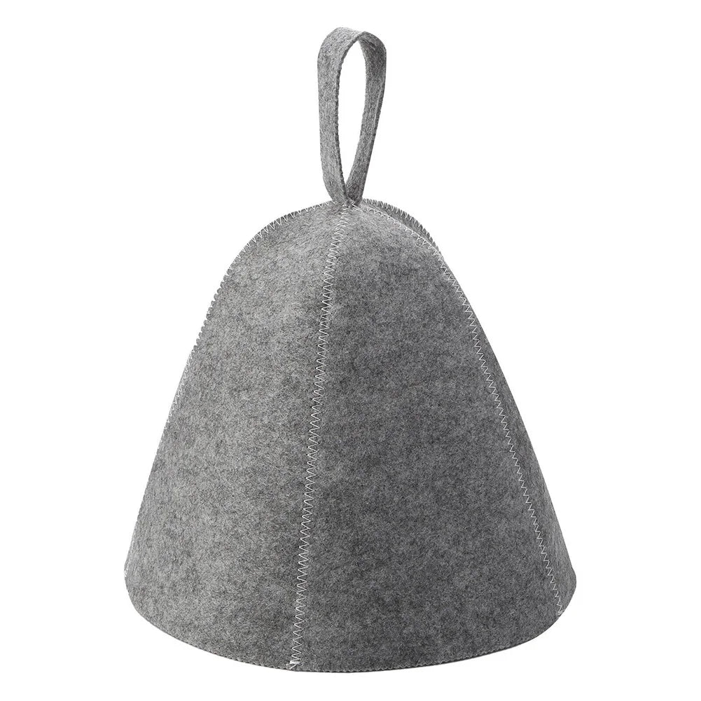 Sauna Hat Thickened Wool Felt Shower Cap & Hair Turban Sauna Hat Qme grey