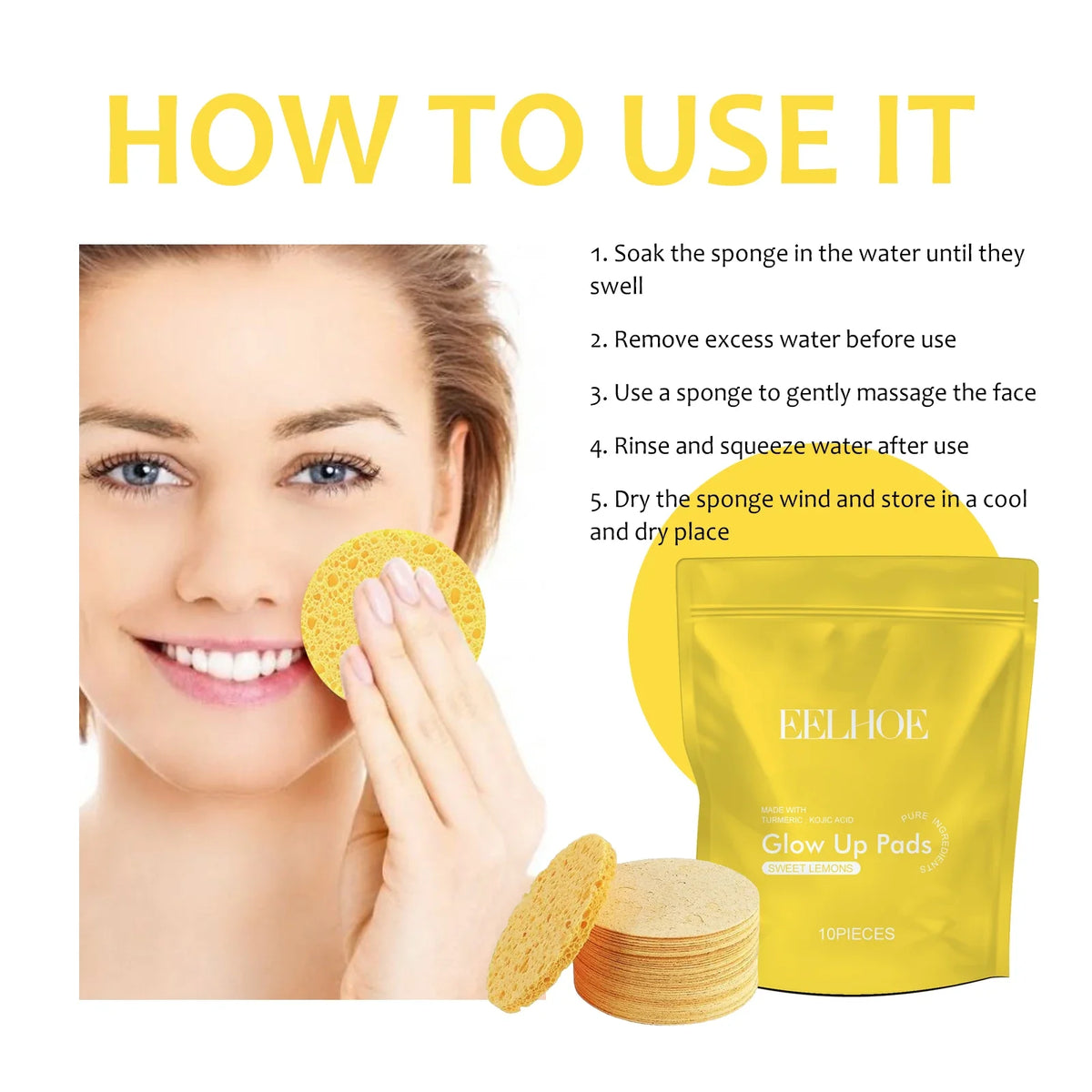Turmeric Cleansing Pads – Oil Control, Deep Clean & Brighten Facial Cleansing Pads Qme