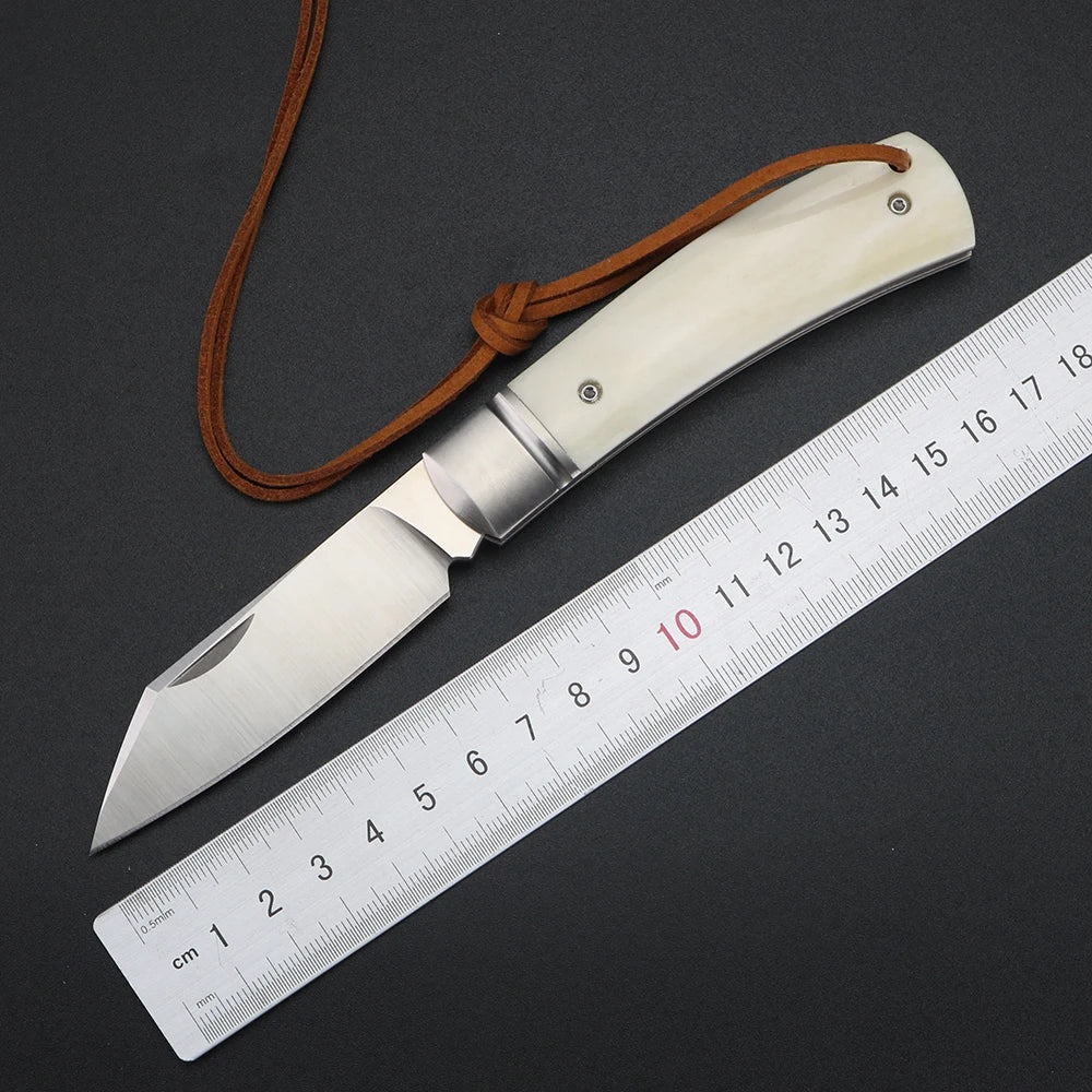 XUAN FENG D2 Steel Folding Pocket Knife – Bull Bone EDC Folding Pocket Knife Qst