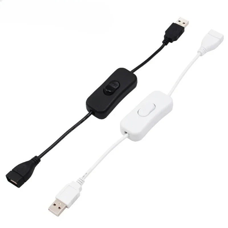 USB Extension Cable with On/Off Toggle Switch – 28cm 7-Pack USB Switch Cable Qme