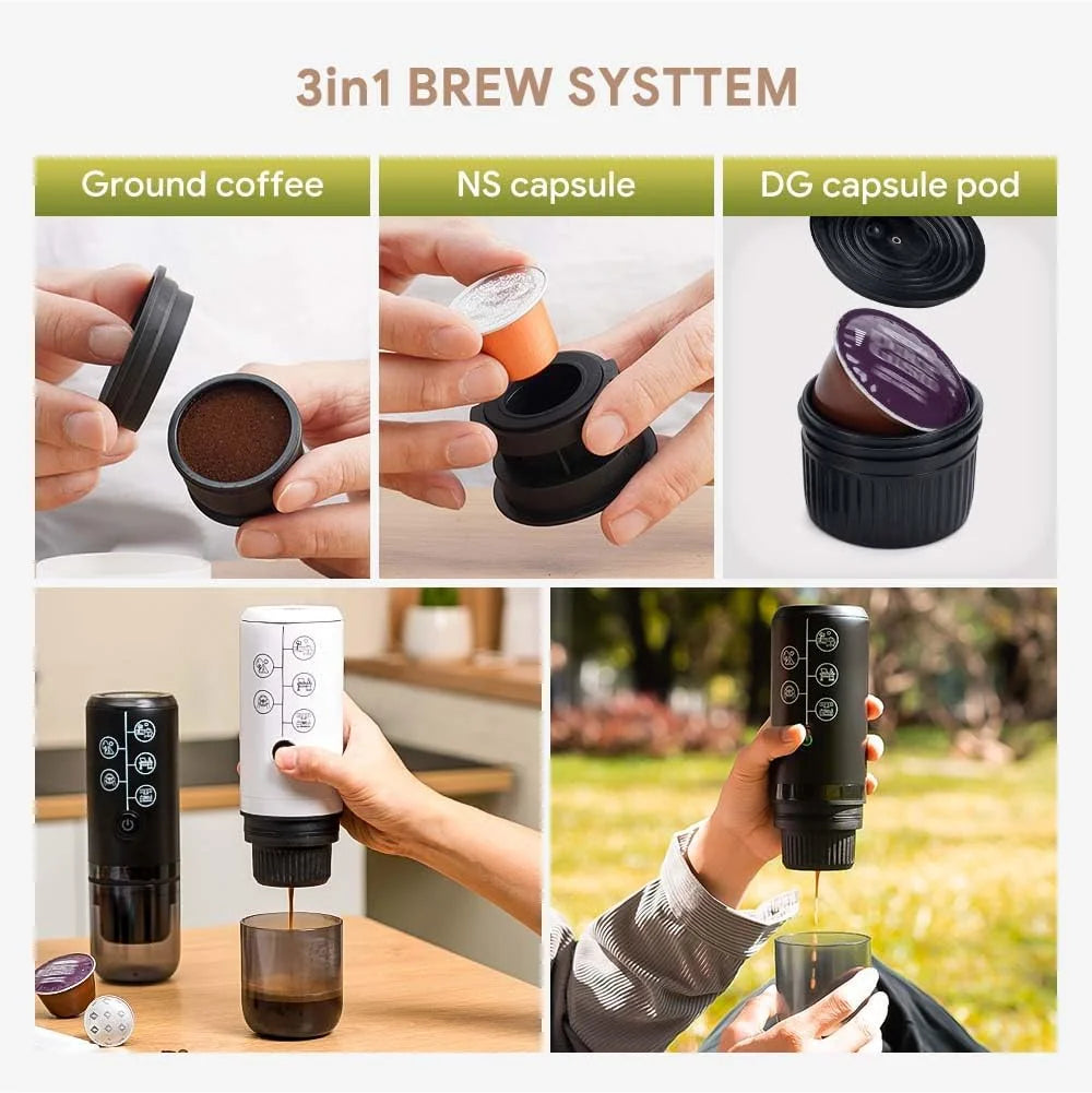 RECAFIMIL 3-in-1 Portable Wireless Espresso Maker 17 Bar Portable Espresso Maker Qst