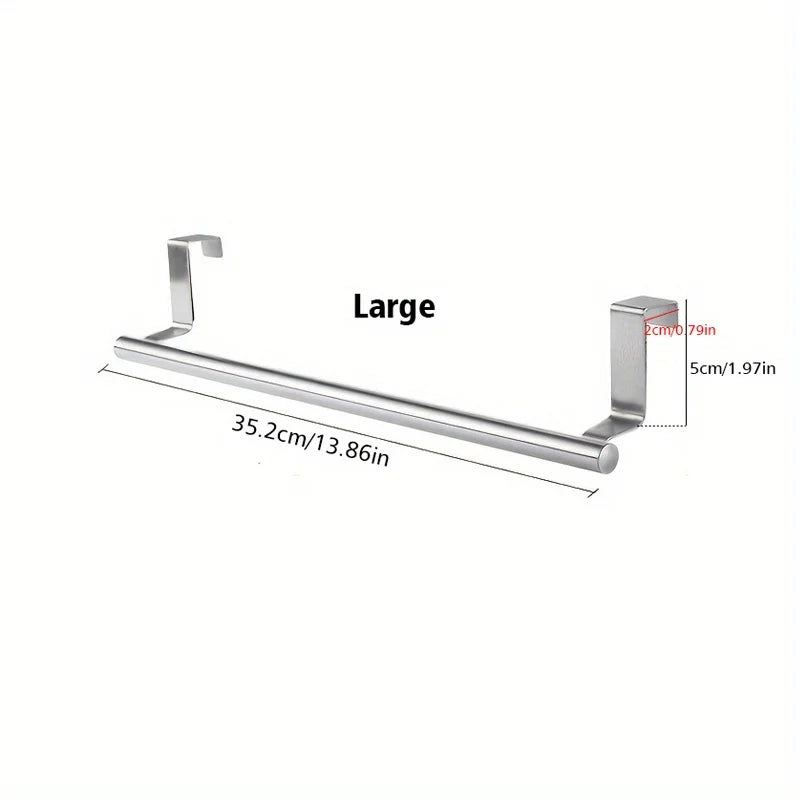 Cabinet Door Towel Rack Stainless Steel No-Drill Kitchen Storage Cabinet Door Towel Rack Qme L