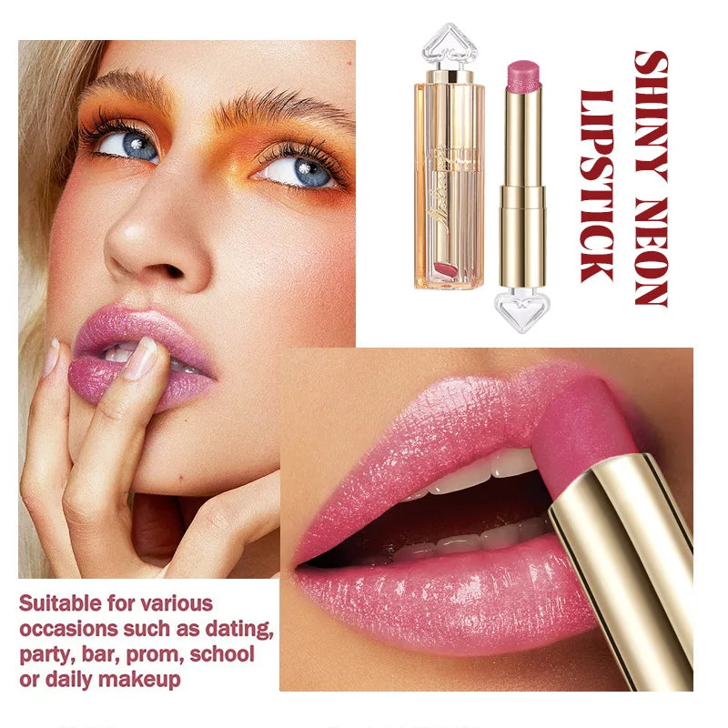 Shiny Waterproof Lipstick – 5 Vibrant Long-Lasting Colors Lipstick Qme