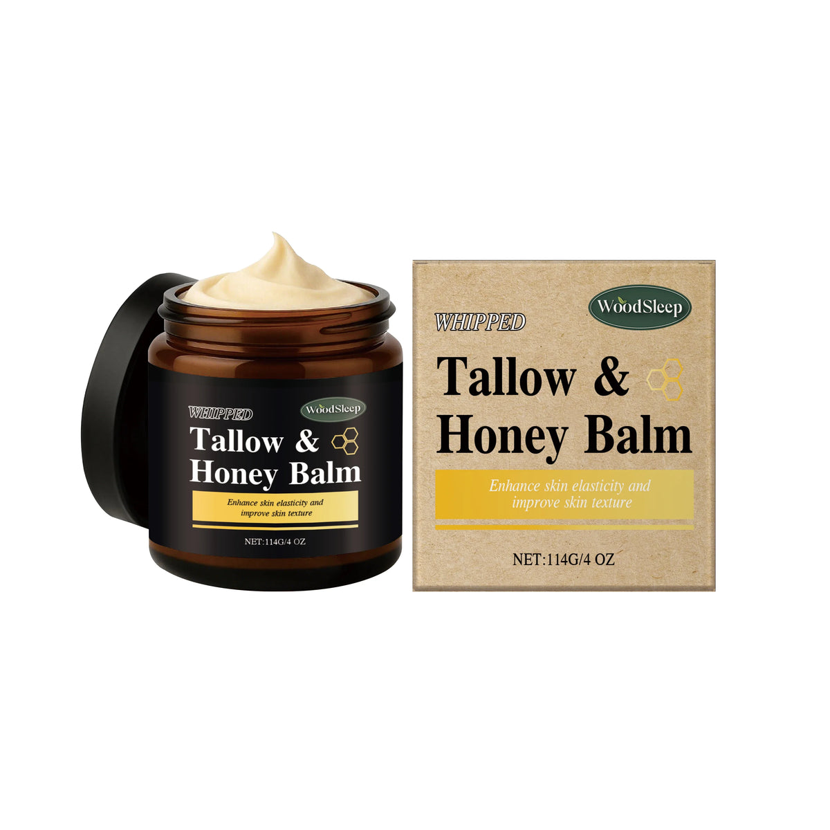 Beef Tallow & Honey Balm for Men – 114g Moisturizing Cream Men's Face Balm Qme 114g Boxed