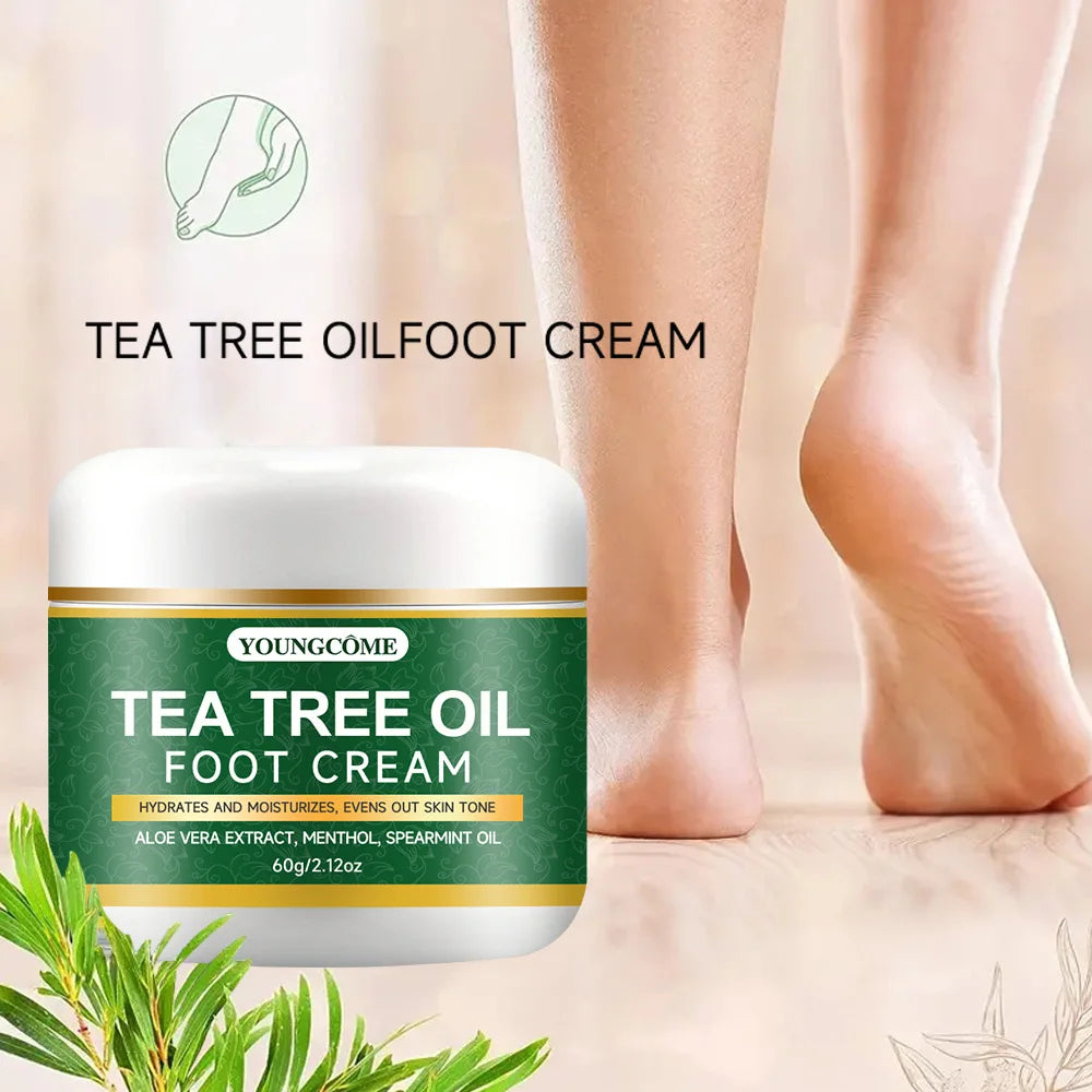 YOUNGCOME Foot Cream – Aloe Vera & Tea Tree Oil, 30/60g Foot & Hand Cream Qst