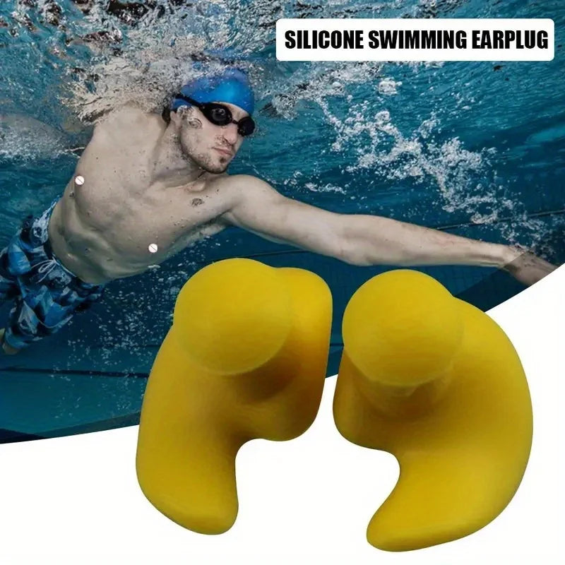 Waterproof Silicone Swimming Earplugs – 1 Pair, 4 Colors Swimming Earplugs Qme