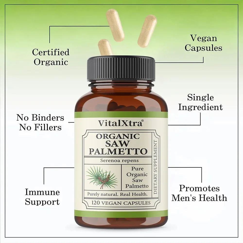 Saw Palmetto 1000mg Supplement – Prostate & Urinary Support Herbal Supplement Qst