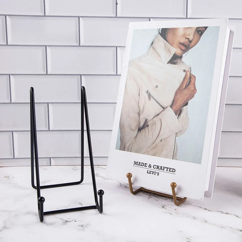 Iron Easel Stand for Photo Frames, Ceramic Discs & Albums Display Easel Stand Qme