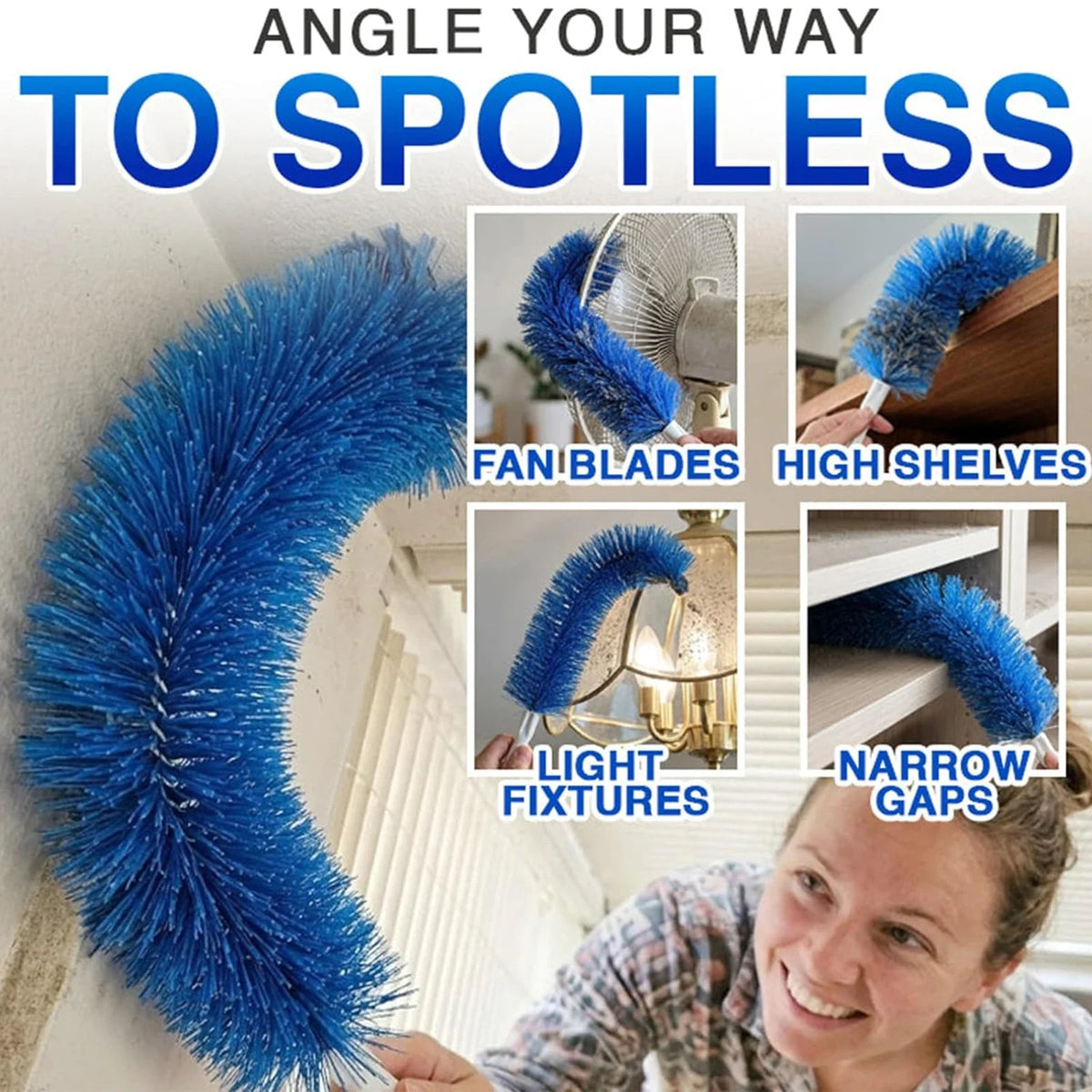 Bendable Microfiber Cobweb Duster – Flexible Reusable Brush Flexible Cleaning Duster Qme