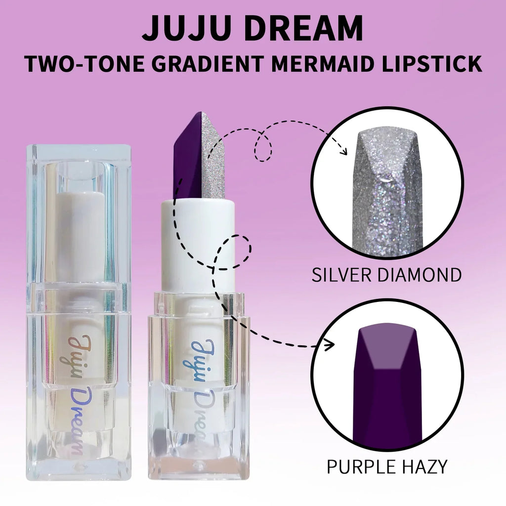JUJU DREAM Two-Tone Split Lipstick – Glitter & Matte Dual Split Lipstick Qme