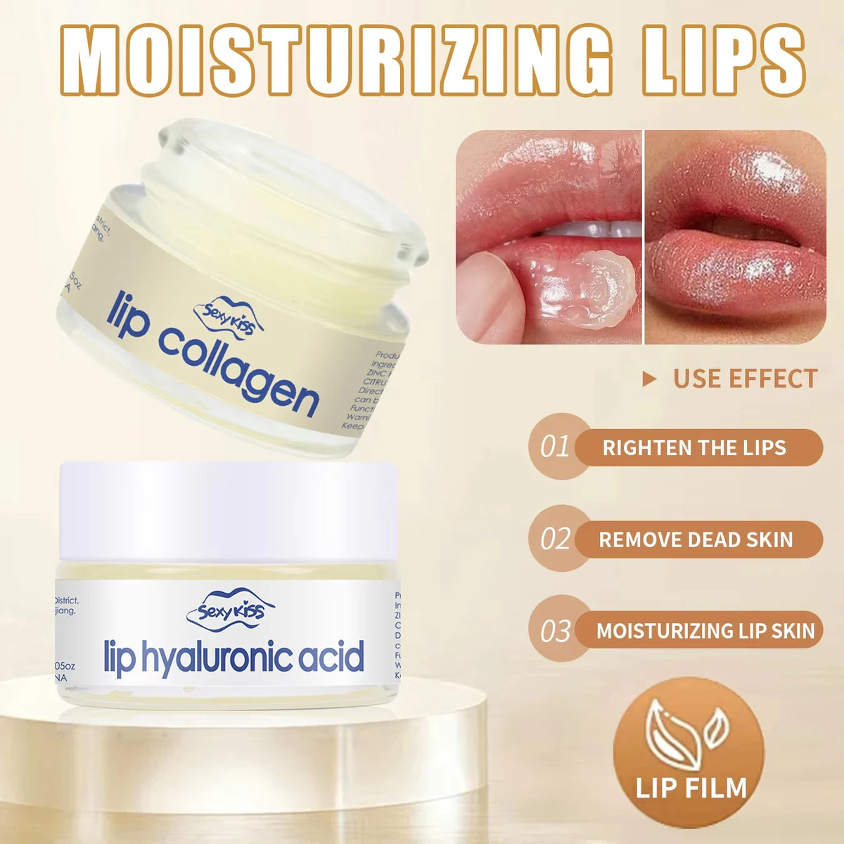 Collagen Sleeping Lip Mask 20g + Silicone Brush | Deep Moisture Sleeping Lip Mask Qst