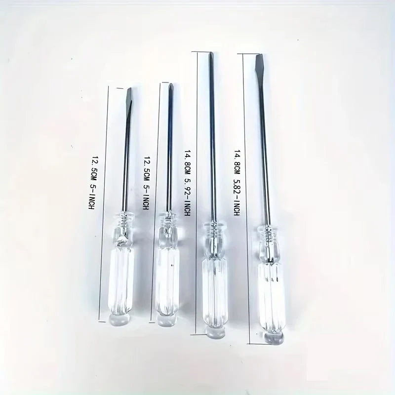 4-Piece Precision Mini Screwdriver Set – Ergonomic Clear Handle Precision Screwdriver Set Qme