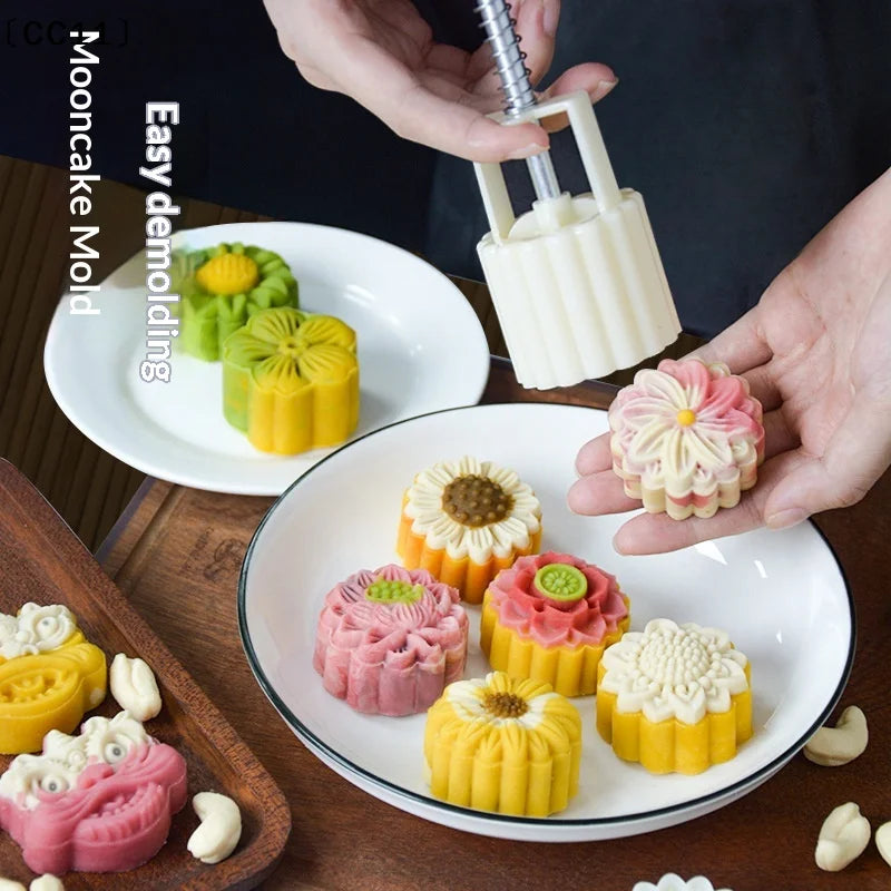 Mooncake Mold Hand Press – BPA-Free Pastry & Bean Cake Mold Pastry Baking Mold Qme