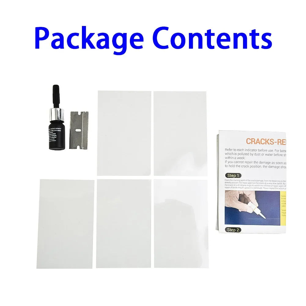 Car Windshield Glass Repair Kit – Fix Chips & Cracks (3ml) Windshield Repair Kit Qme