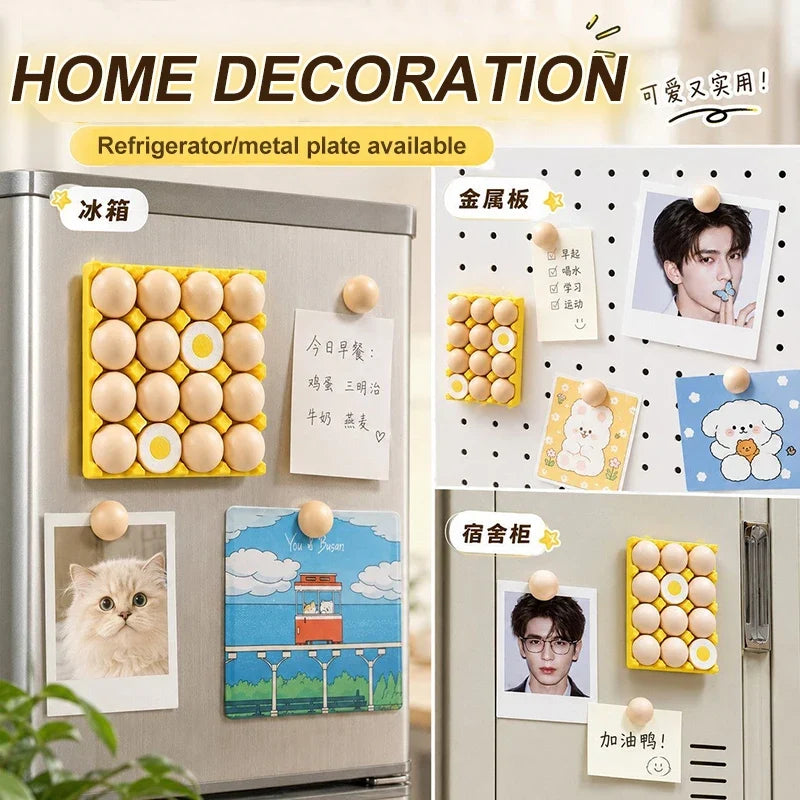 Funny Egg Tray Fridge Magnets – Cute Photo & Note Holder Novelty Fridge Magnets Qme