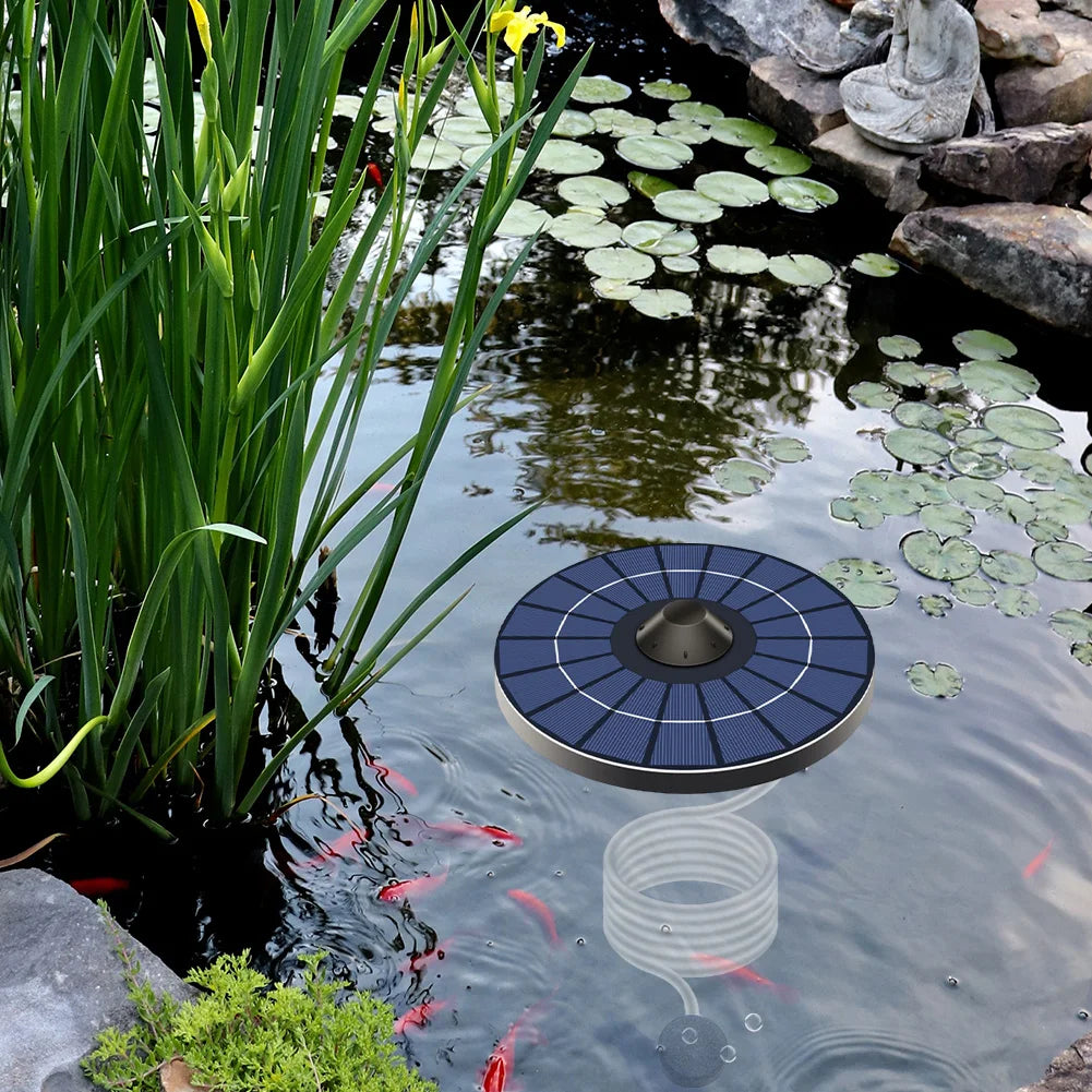 Solar Floating Pond Aerator with Air Hose & Bubble Stone Solar Pond Aerator Qme