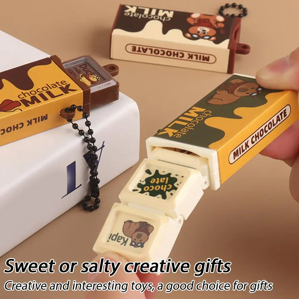 Fidget Chocolate Keychain – Fun Simulated Sensory Clicker Toy Fidget Keychain Toy Qme