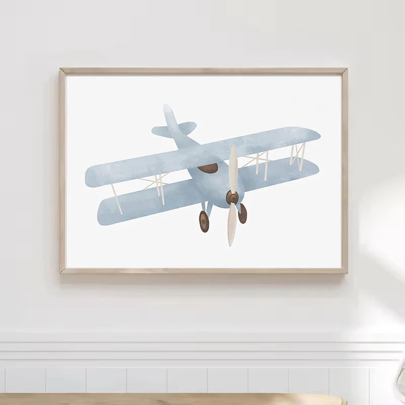 Boy Nursery Wall Art – Hot Air Balloon Canvas Print | Nordic Décor Canvas Wall Art Print Qst