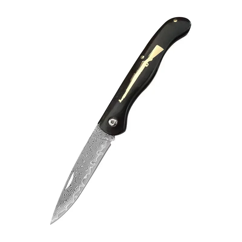 VG10 Damascus Steel Folding Paring Knife – Wood Handle