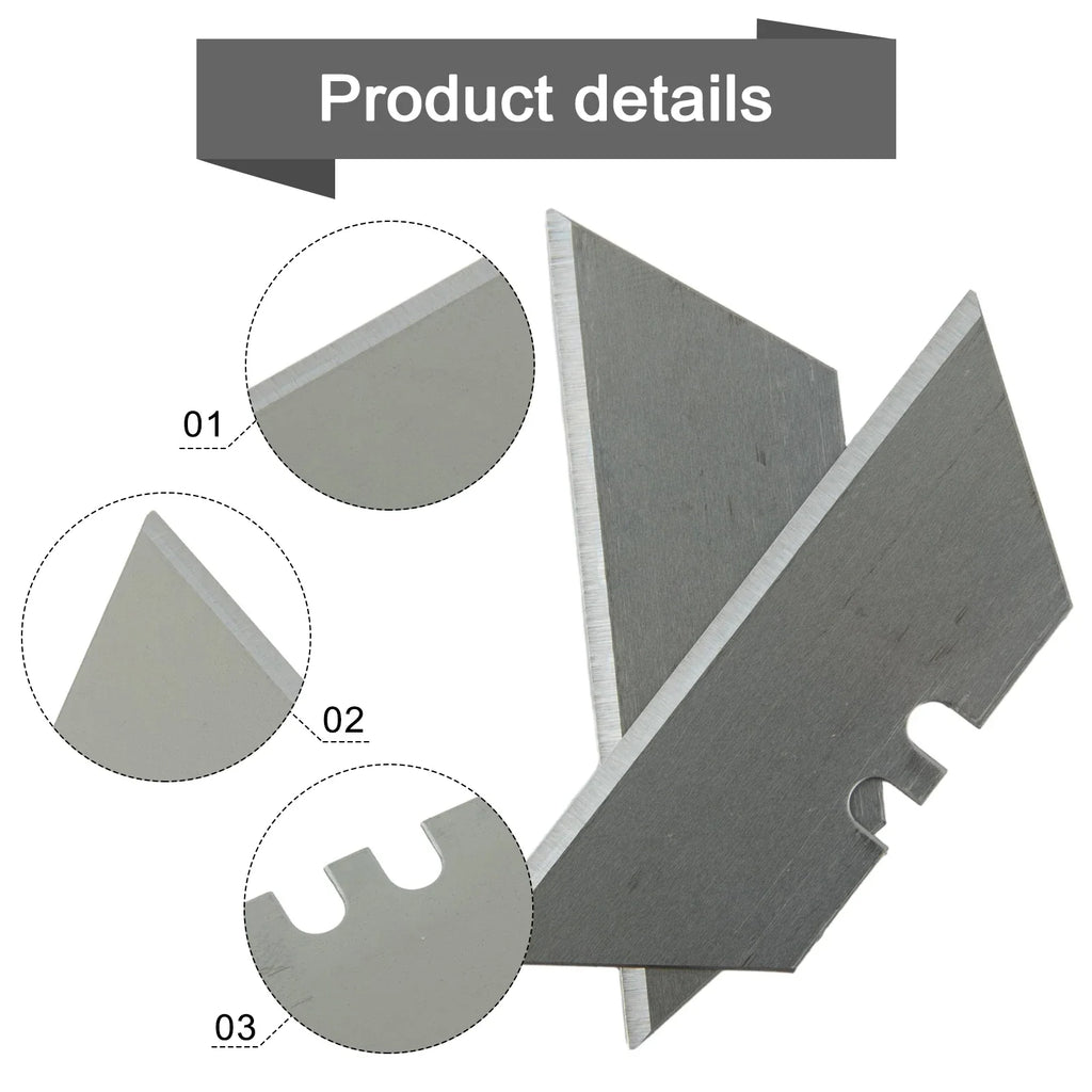 10-Pack Trapezoidal Replacement Blades | Carbon Steel Craft Knife Replacement Craft Blades Qme