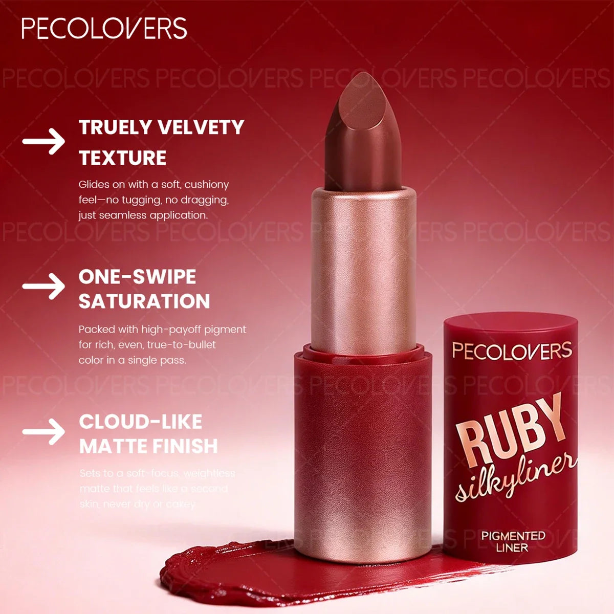 Qme Red Tube Lipstick | Waterproof, Non-Drying | 6 Shades Waterproof Lipstick Qme
