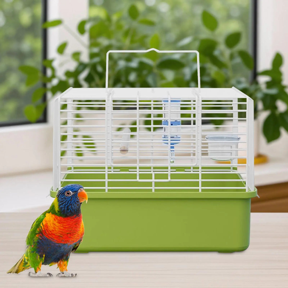 Portable Bird Carrier Cage with Handle – Parakeets & Parrots Bird Travel Carrier Qme