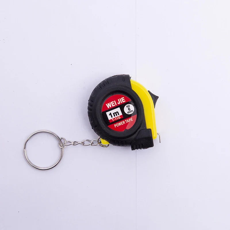 Mini Keychain Tape Measure – Metric Retractable Pull Ruler Keychain Tape Measure Qme Yellow