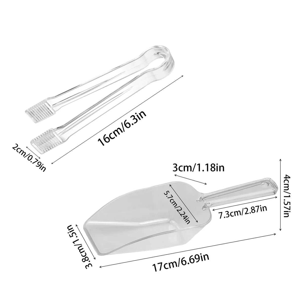 Transparent Acrylic Serving Tongs – Ice, Bread & Food Clip Acrylic Serving Tongs Qme