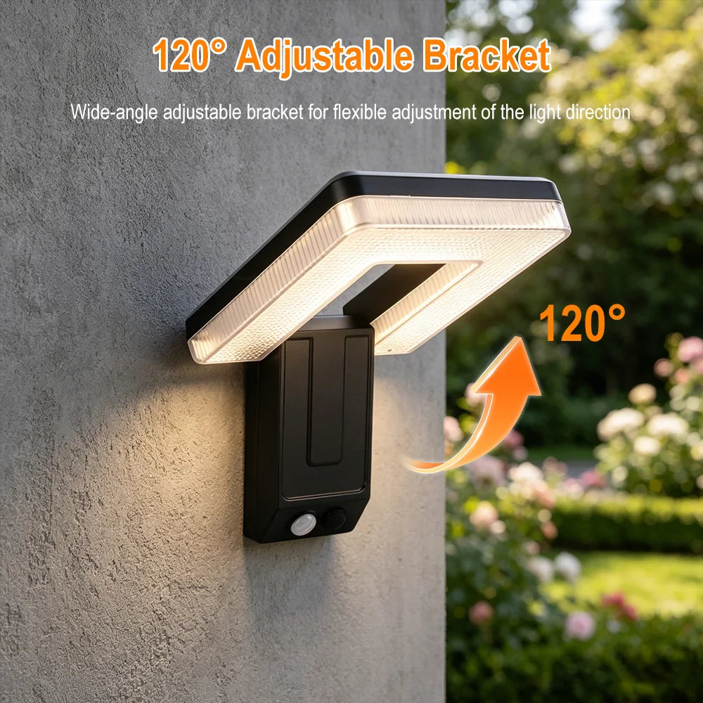 Foldable 120° Solar Motion Sensor LED Outdoor Wall Light Solar Outdoor Wall Light Qst