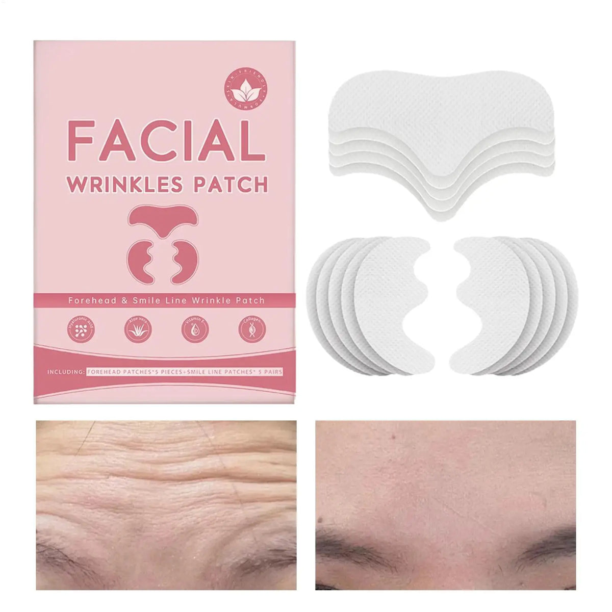 Forehead & Smile Line Firming Patches – Face Lifting Stickers Face Firming Patches Qme