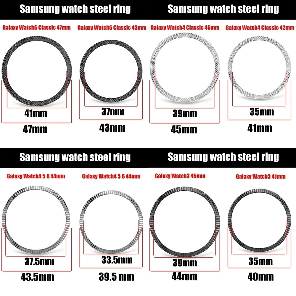 Metal Bezel Ring for Samsung Galaxy Watch 7 6 5 4 Classic Cover Watch Bezel Cover Qme