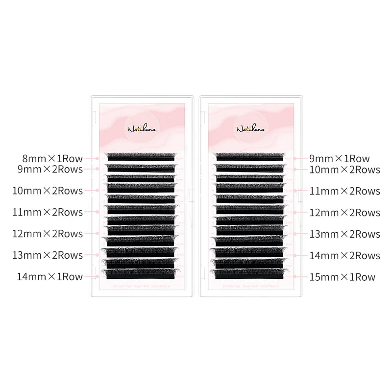 NATUHANA 3D W Shape Premade Volume Fan Lash Extensions Premade Volume Lashes Qme