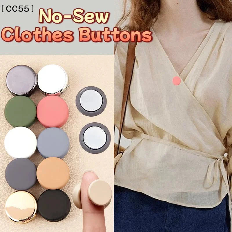 Seamless Clothes Clips – Adjustable No-Sew Buttons 2/4/8 Pack Clothing Clips Qst