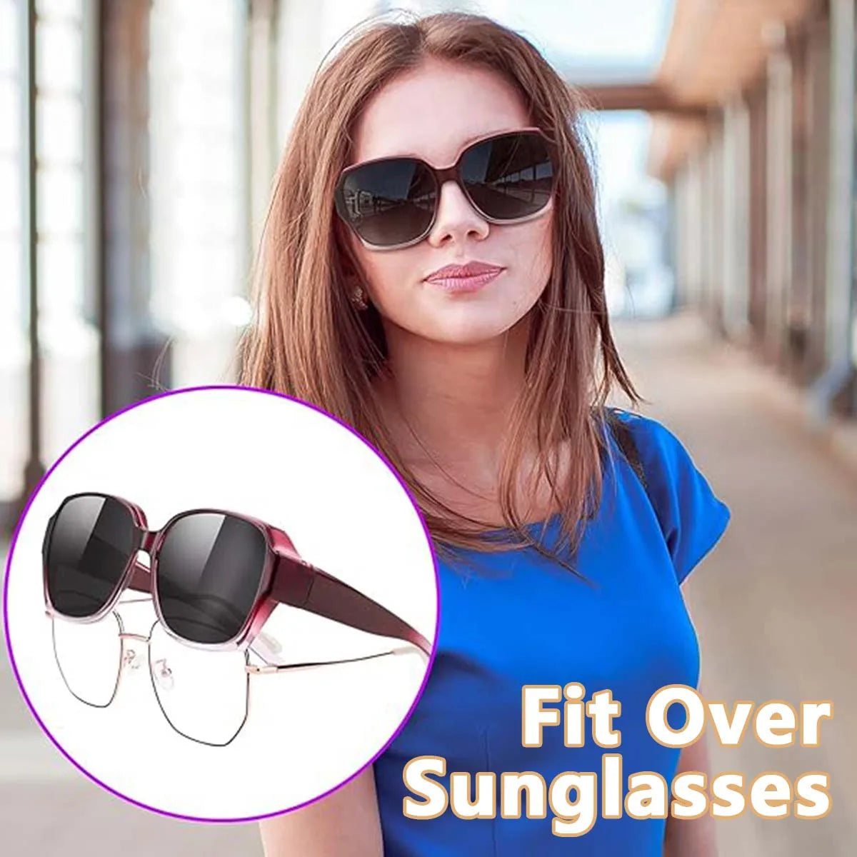 VOPHA Fit-Over Sunglasses UV400 Wrap-Around – Purple Fit-Over Sunglasses Qst purple