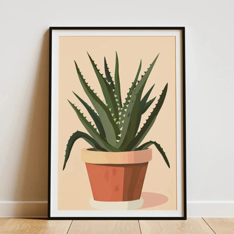 Minimalist Botanical Canvas Wall Art – Bamboo Tropical Leaf