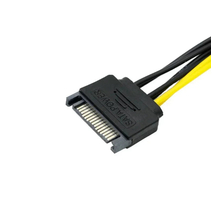 SATA to 6-Pin PCIe Power Adapter Cable 18AWG | GPU Riser PCIe Power Adapter Cable Qme
