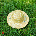 Adjustable Woven Pet Hat – Dog & Cat Photo Prop Sunshade Cap Pet Costume Hat Qme M